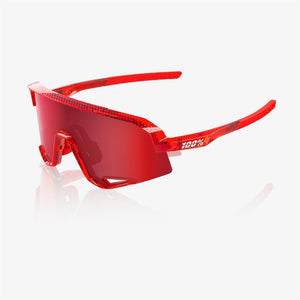 100% Slendale Campari Translucent Red Sunglasses - HiPER Fire Red Mirror Lens