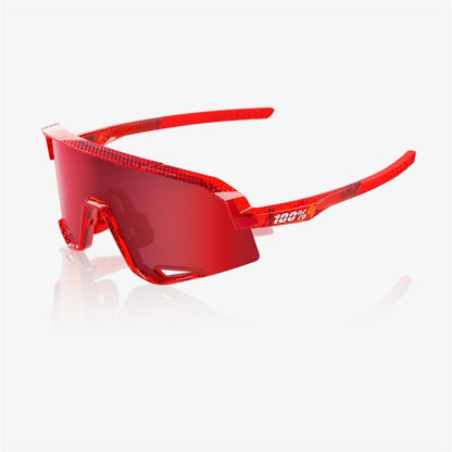 100% Slendale Campari Translucent Red Sunglasses - HiPER Fire Red Mirror Lens