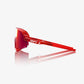 100% Slendale Campari Translucent Red Sunglasses - HiPER Fire Red Mirror Lens