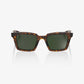 100% Erba Gloss Havana Sunglasses - Grey/Green Lens