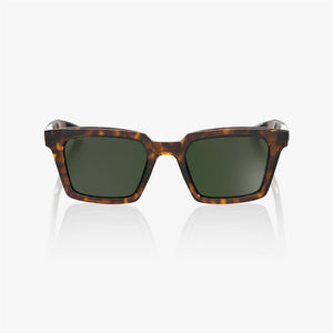 100% Erba Gloss Havana Sunglasses - Grey/Green Lens