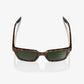 100% Erba Gloss Havana Sunglasses - Grey/Green Lens