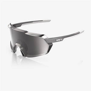 100% Korbin Gloss Black Chrome Sunglasses - HiPER Silver Mirror Lens