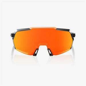 100% Korbin Gloss Metallic Black Sunglasses - HiPER Red Mirror Lens