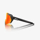 100% Korbin Gloss Metallic Black Sunglasses - HiPER Red Mirror Lens