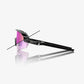 100% Slendale SL Gloss Black Sunglasses - Purple Flash Mirror Photochromic Lens