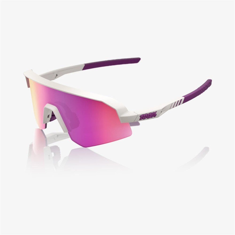100% Slendale SL Matte Chalk Sunglasses - Purple Mirror Lens