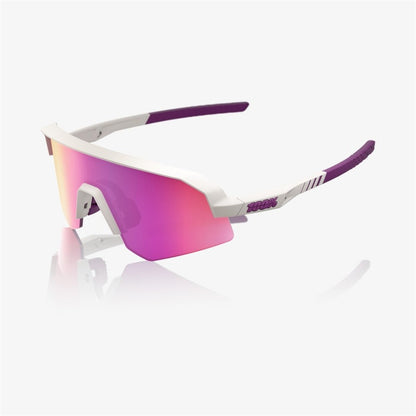 100% Slendale SL Matte Chalk Sunglasses - Purple Mirror Lens