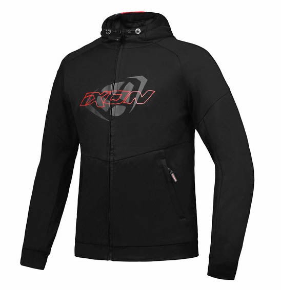 Ixon Touchdown Motorcycle Hoodie - Black Red