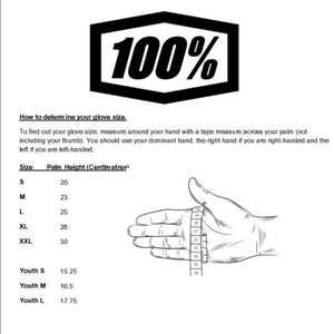 100% Ridefit Adult MX Gloves - Fluoro Yellow