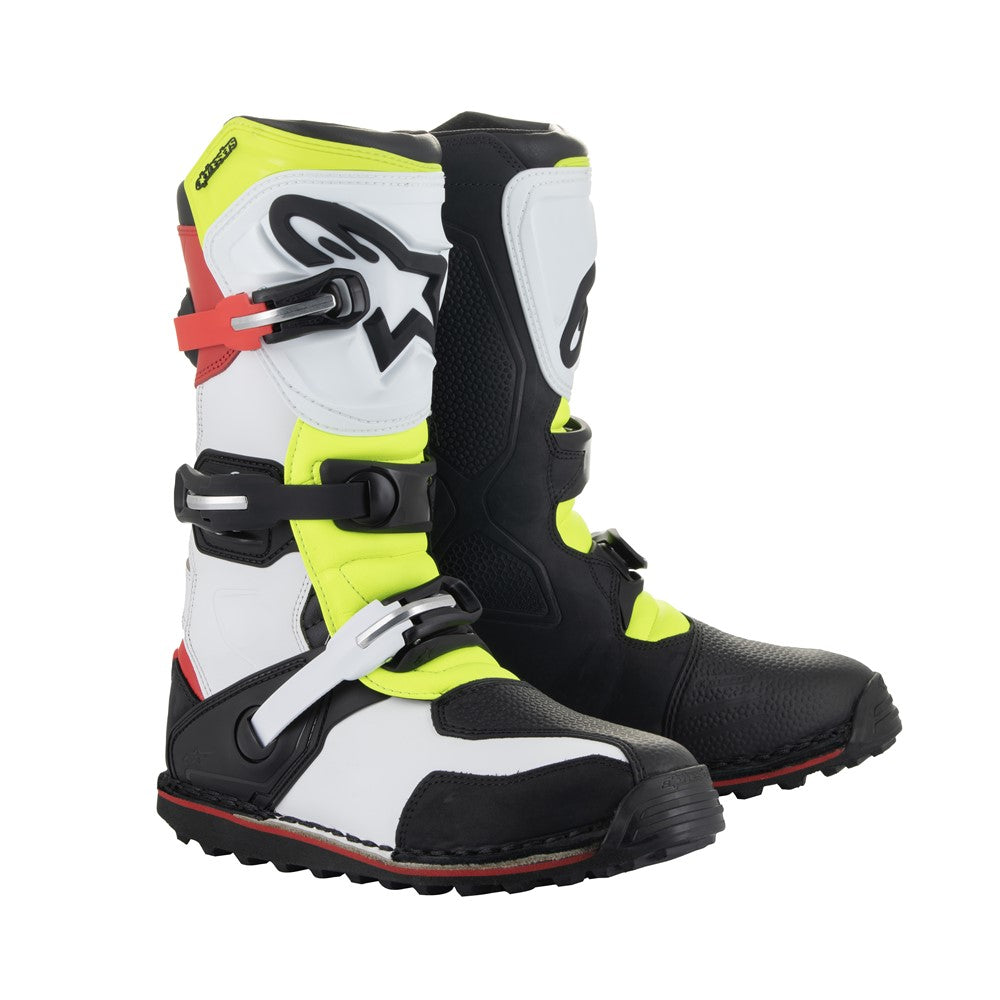 Alpinestars Tech-T Trials Boot - White / Red / Yellow Fluoro