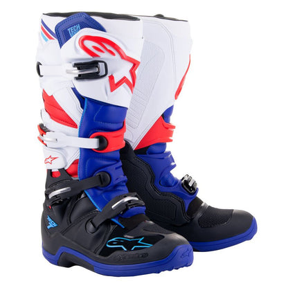 Alpinestars Tech-7 Adult MX Boots - Black Dark Blue Red White