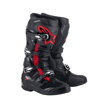 Alpinestars Tech-7 Adult MX Boots - Black / Red Fluoro