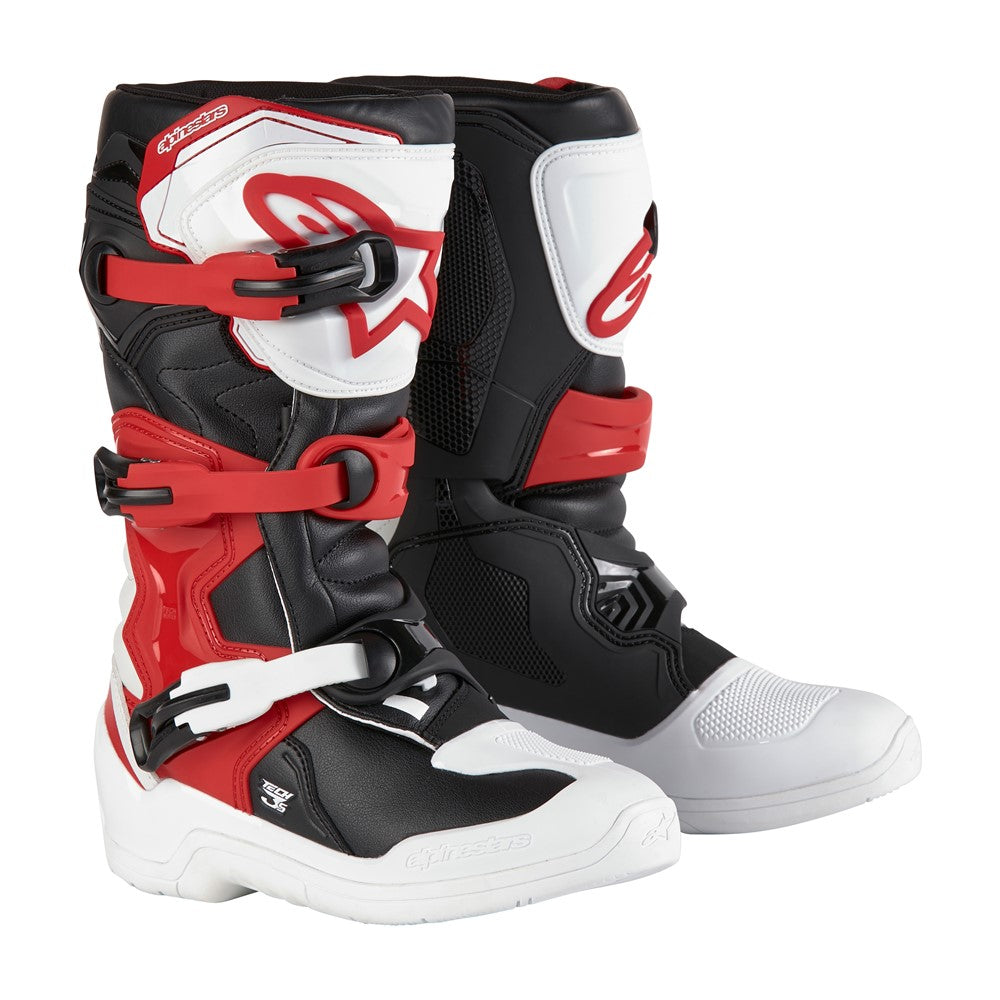 Alpinestars Tech-3S Youth MX Boots - White Black Bright Red