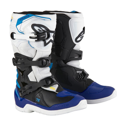 Alpinestars Tech-3S Youth MX Boots - White Black Enamel Blue