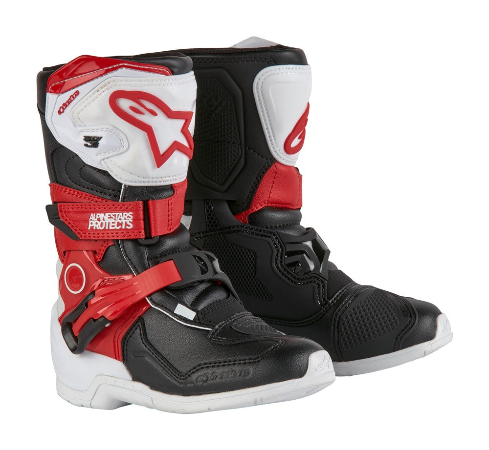 Alpinestars Tech-3S Kids MX Boots - White / Black / Bright Red