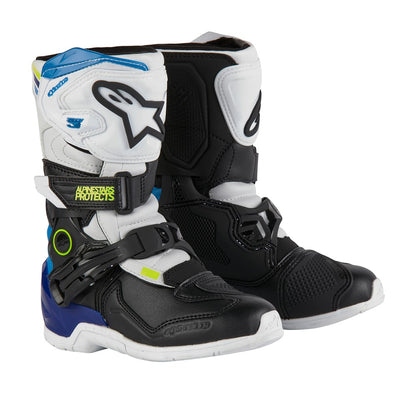 Alpinestars Tech-3S Kids MX Boots - White / Black / Enamel Blue