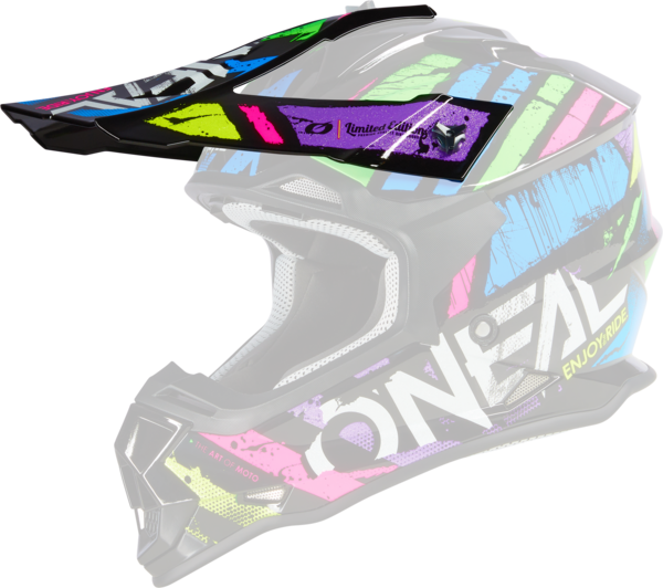 Oneal 2SRS Adult Helmet Peak - V23 Glitch Multi