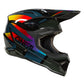 Colorful motocross helmet with 'O'Neal' branding on a white background