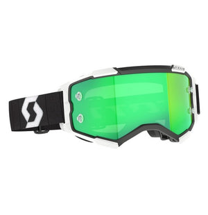 Scott Fury Goggle - Black / White with Green Chrome Works Lens