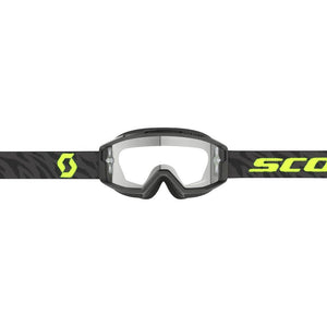 Scott Split OTG Goggle - Zebra Black / Neon Yellow with Clear Works Lens
