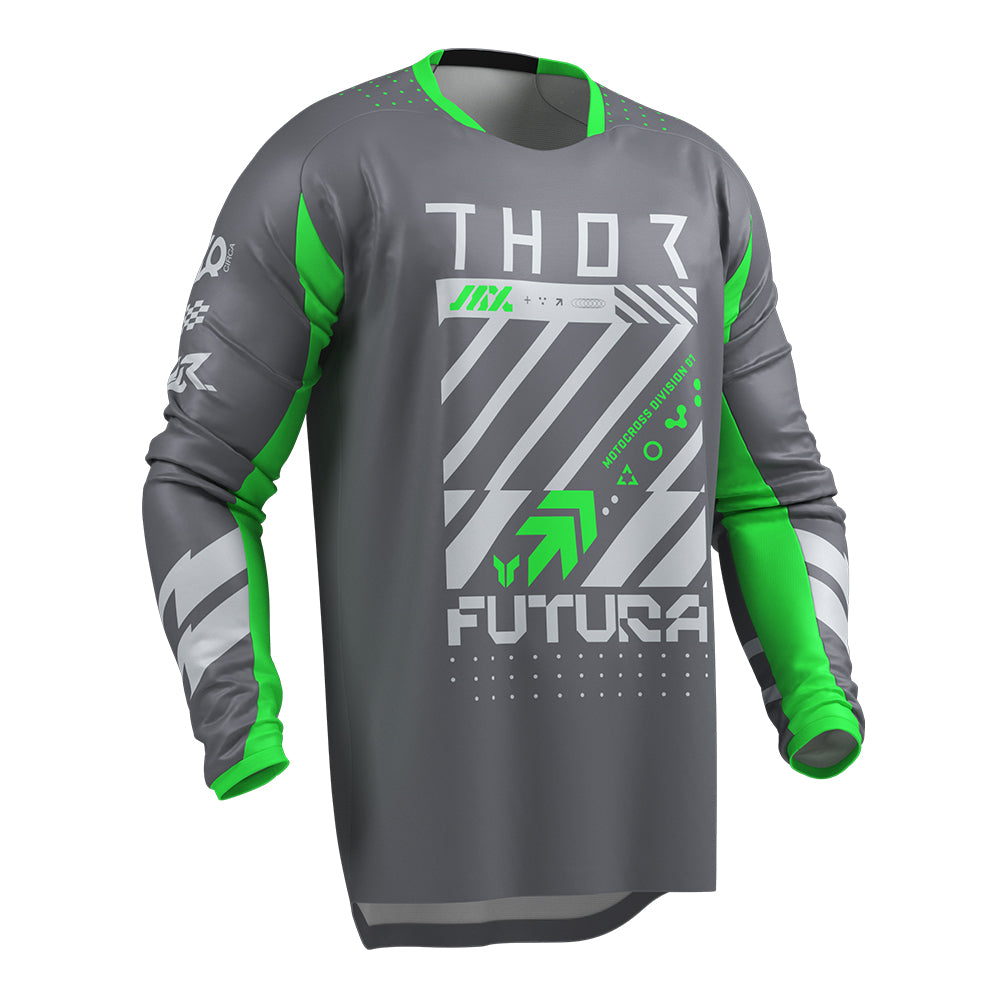 Thor Launchmode Adult MX Jersey - Futura Charcoal Green