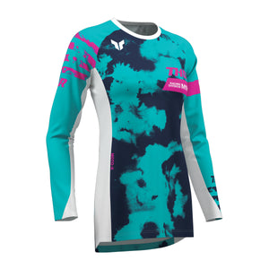 Thor Launchmode Womens MX Jersey - Bleach White Aqua