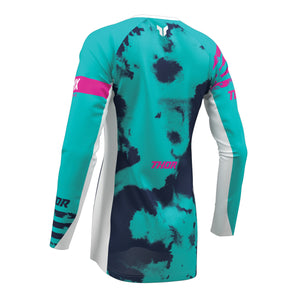 Thor Launchmode Womens MX Jersey - Bleach White Aqua