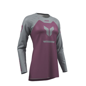 Thor Ridemode Adult Womens MX Jersey - Menace Purple Gray