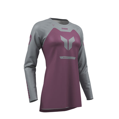Thor Ridemode Adult Womens MX Jersey - Menace Purple Gray