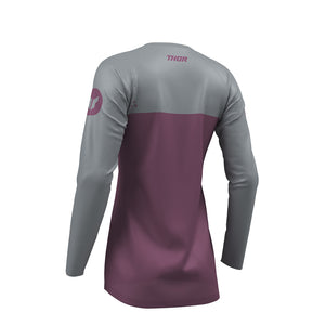 Thor Ridemode Adult Womens MX Jersey - Menace Purple Gray