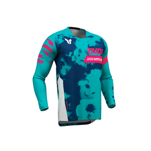 Thor Launchmode Youth MX Jersey - Bleach White Aqua