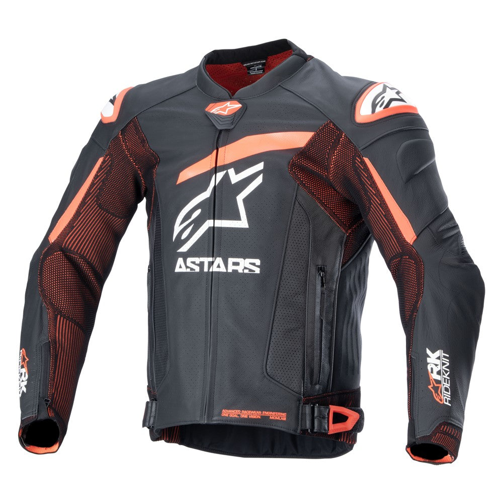 Alpinestars GP Plus R V4 Rideknit Leather Jacket - Black Red Fluoro White