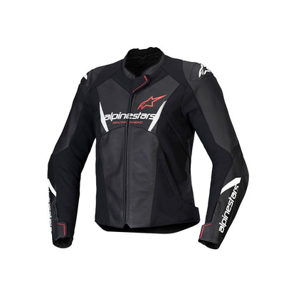 Alpinestars Stella Faster V3 Ladies Leather Jacket - Black / White / Fluoro Coral