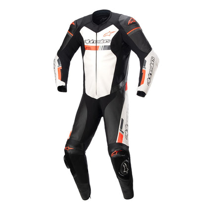 Alpinestars GP Force Chaser Leather Race Suit - Black / White / Red Fluoro