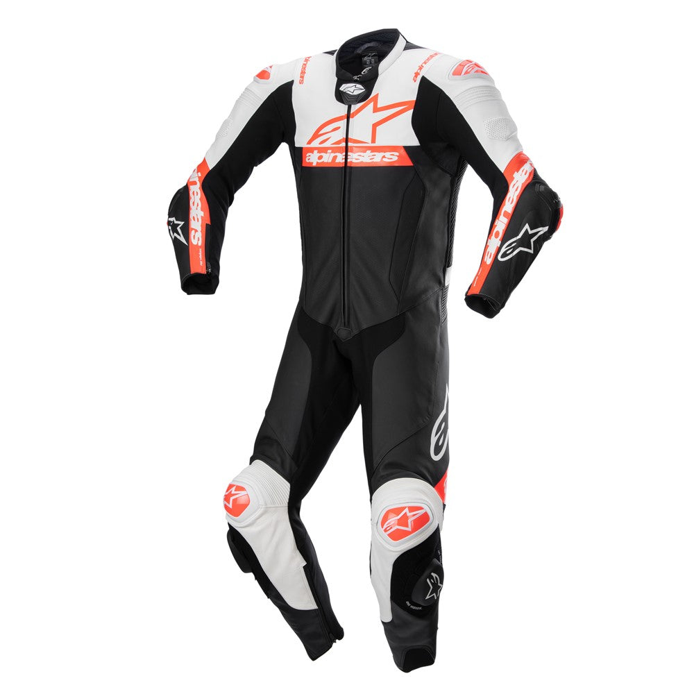 Alpinestars Missile V2 Ward Leather Race Suit - Black / White / Red Fluoro