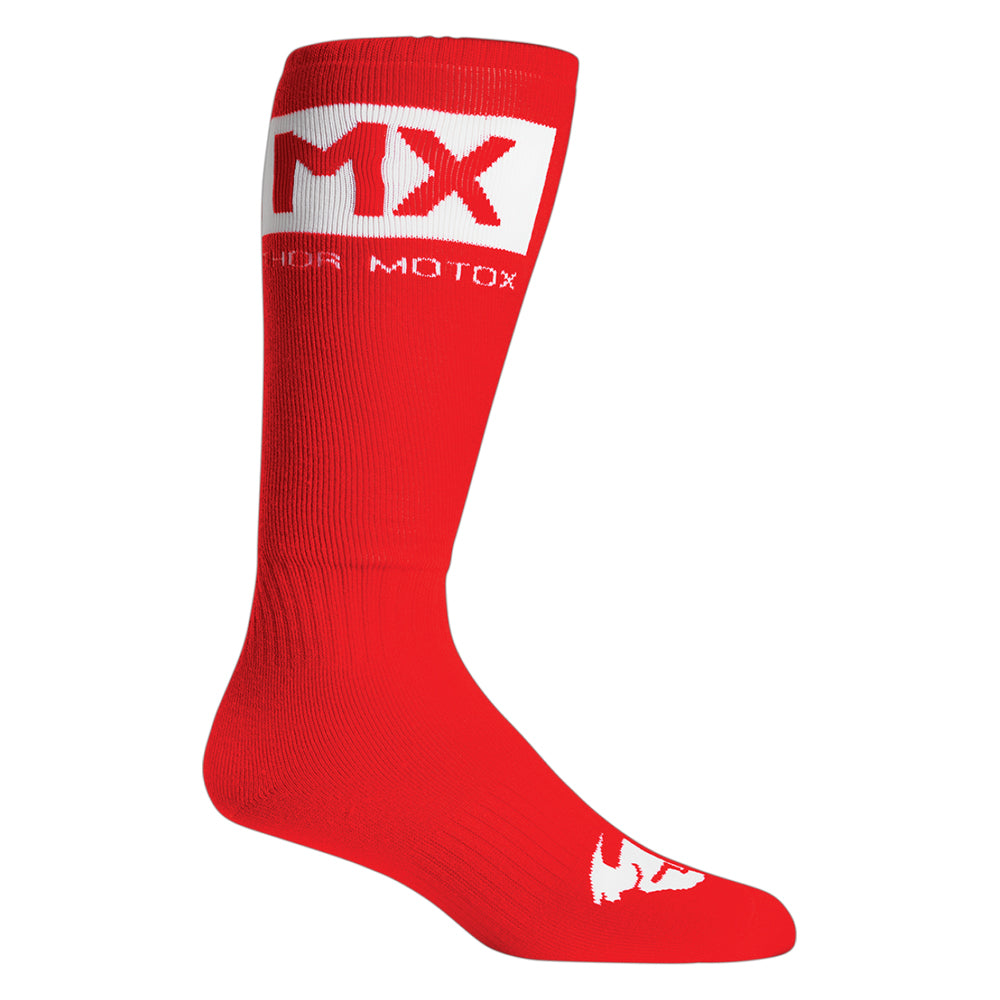 Thor Youth MX Socks - Solid Red White