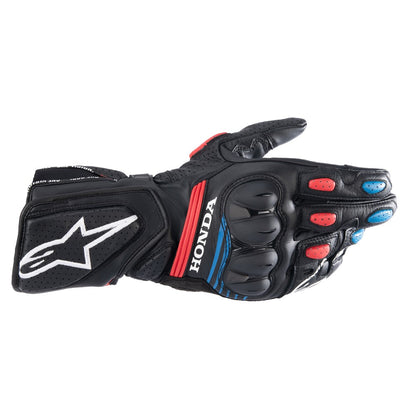 Alpinestars Honda SP-8 V3 Gloves - Black / Bright Red / Blue