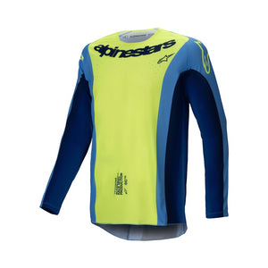 Alpinestars Techstar Adult MX Jersey - Melt Yellow Fluoro / Blue