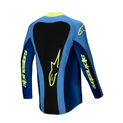 Alpinestars Techstar Adult MX Jersey - Melt Yellow Fluoro / Blue