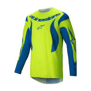 Alpinestars Fluid Adult MX Jersey - Haul Yellow Fluoro / Blue