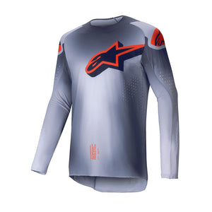 Alpinestars Supertech Adult MX Jersey - Lipan Gray / Orange Fluoro