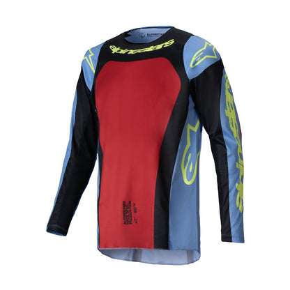 Alpinestars Racer Adult MX Jersey - Ocuri Blue / Red / Yellow Fluoro