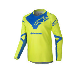 Alpinestars Racer Youth MX Jersey - Veil Yellow Fluoro / Blue