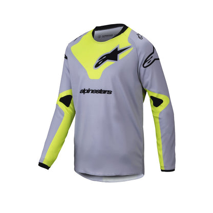 Alpinestars Racer Youth MX Jersey - Veil Gray / Yellow Fluoro