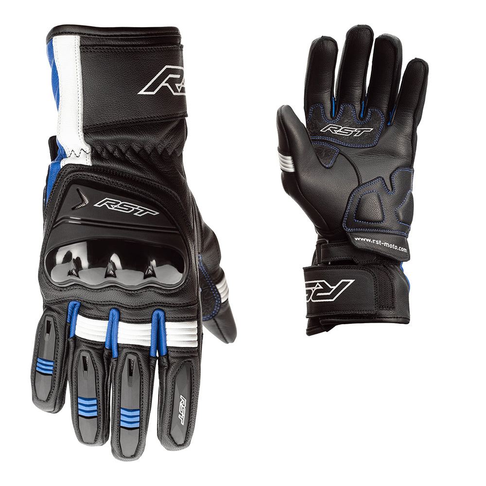 RST PILOT CE LEATHER GLOVE [BLACK BLUE WHITE] 1