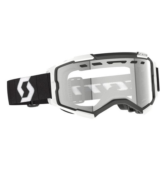 Scott Fury Enduro Goggle - Black / White with Clear S0 ACS Double Lens