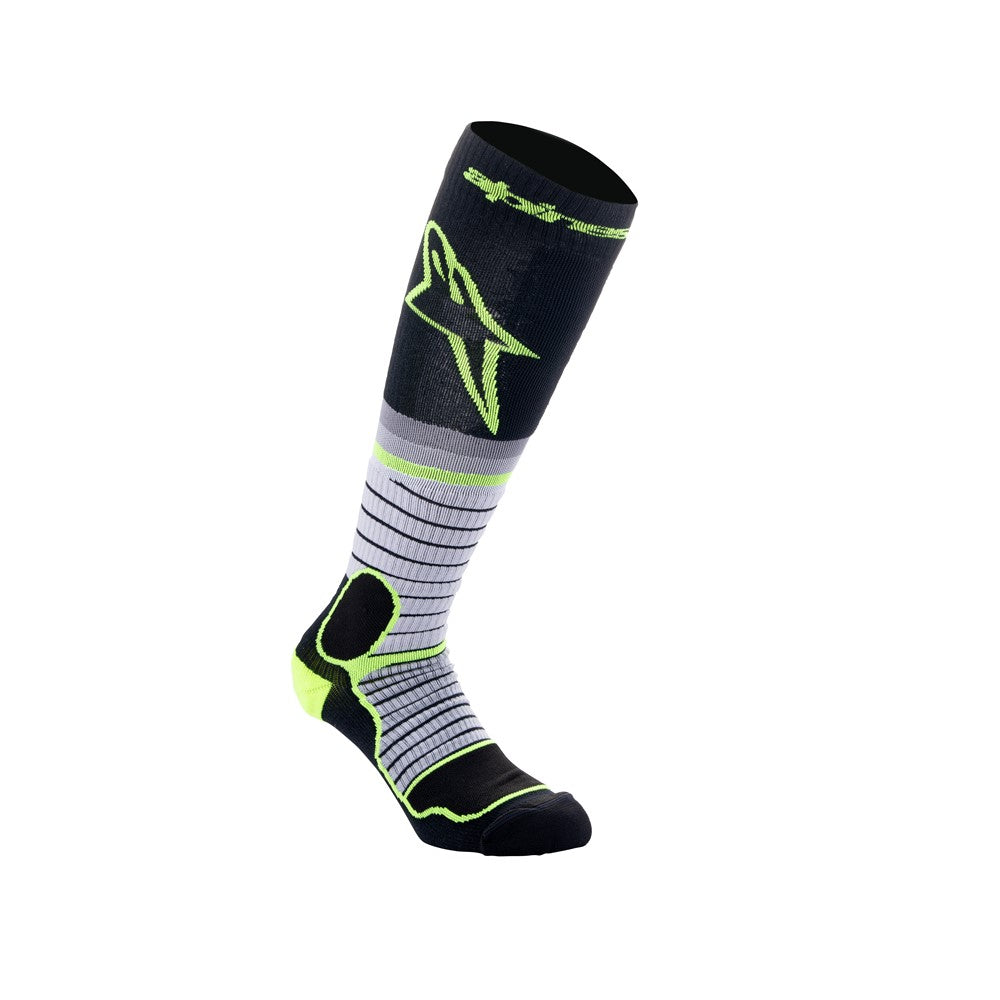 Alpinestars Adult MX Plus V2 Socks - Black/Gray/Yellow