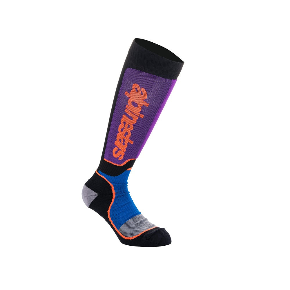 Alpinestars Adult MX Plus Socks - Black/Blue/Purple