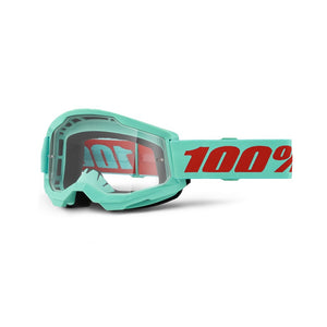 100% Strata 2 Adult MX Goggles - Maupiti - Clear Lens